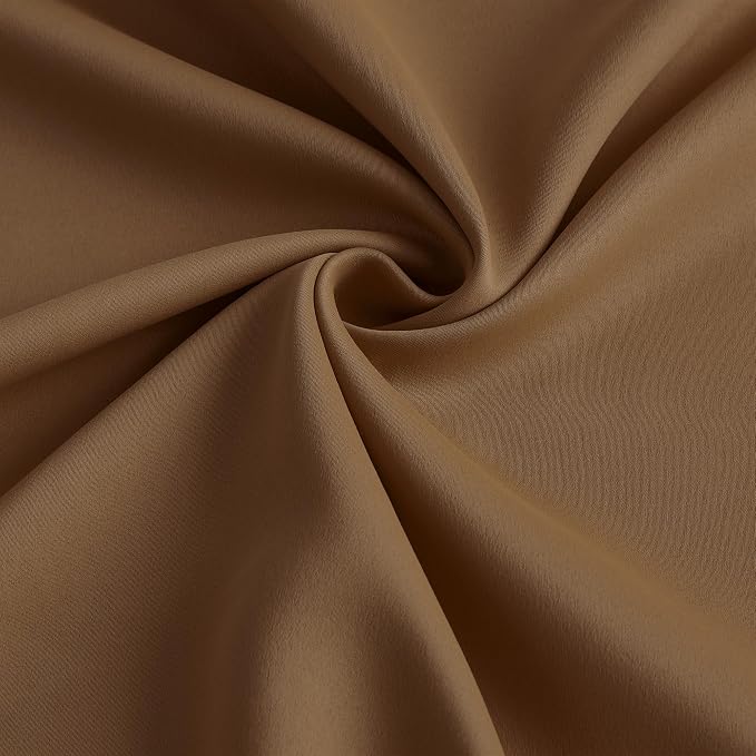 Cappuccino Brown Mocha Curtains 40x120 Inches Long 2 Panels Set, Pinch Pleated - Image 7