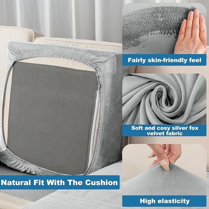 Couch Cover Stretch Velvet Sofa Cushion Cover 1-Piece - Image 5