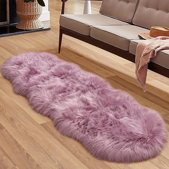 Faux Fur Rug for Bedroom, Fluffy Runner Rugs Soft Sheepskin Rug Sofa Couch Seat - Image 2