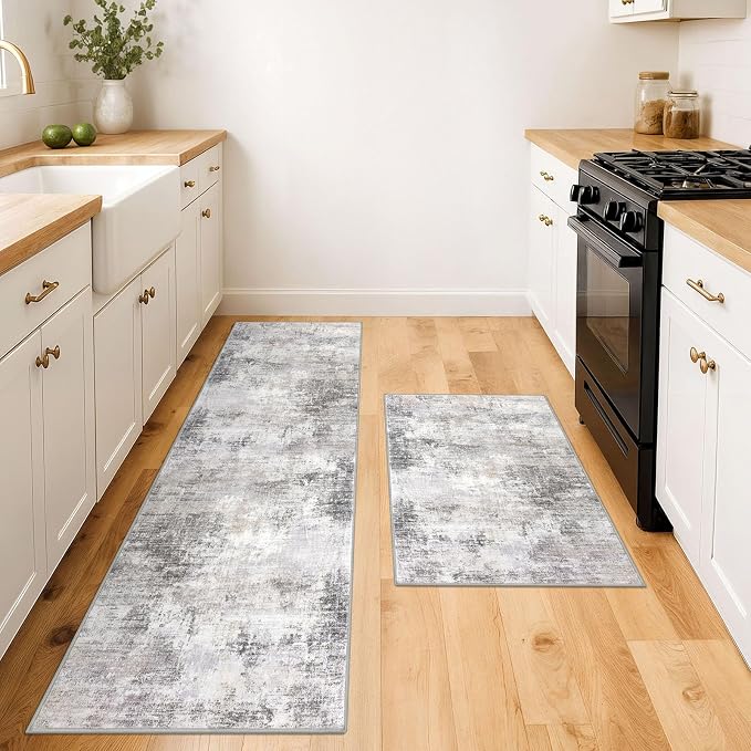 IOHOUZE Abstract Area Rugs and Runners Sets 2x3 and 2x6 Ft, Washable Entryway - Image 2