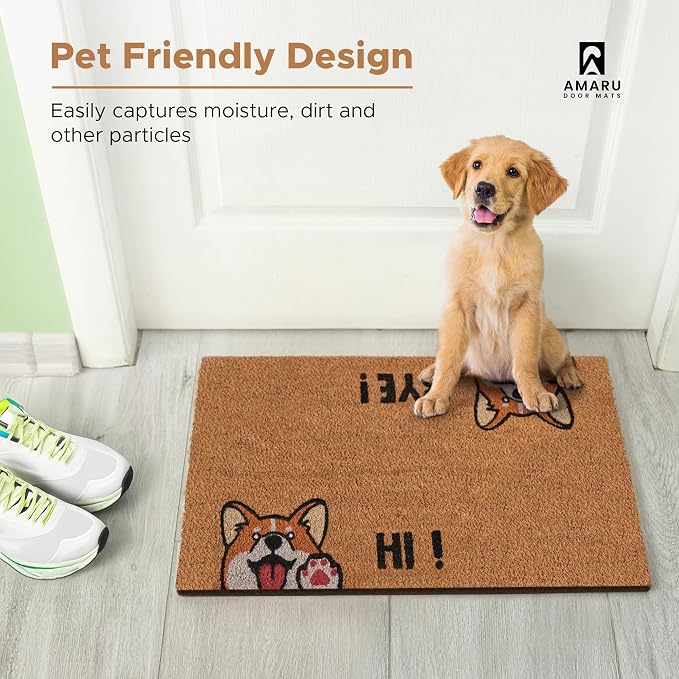 Hi-Bye Dog - 17"x29" - Coir Door Mat - Welcome Mats - Image 7