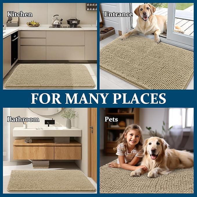 OLANLY Dog Door Mat for Muddy Paws 70x24, Absorbs Moisture and Dirt, Absorbent - Image 8