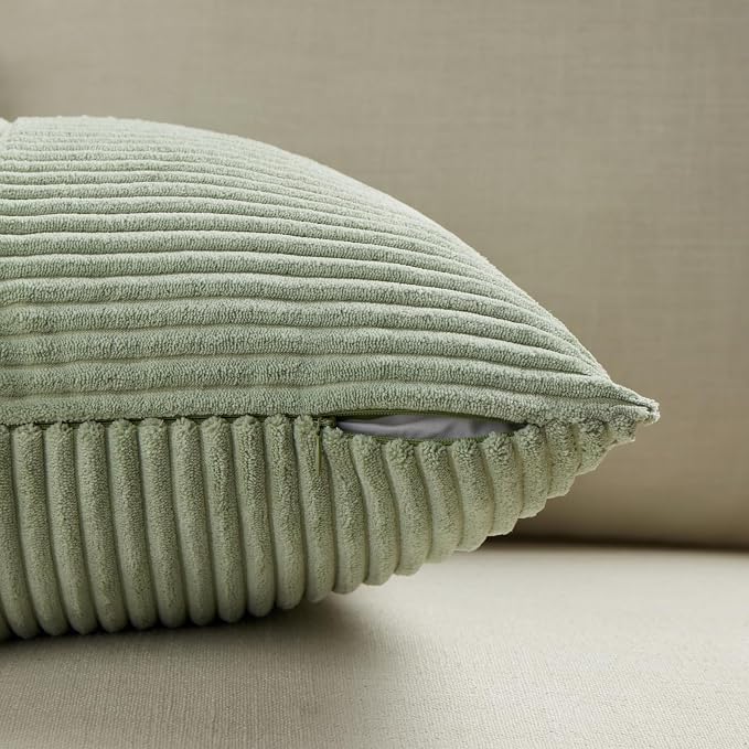 Fancy Homi 2 Packs Sage Green Lumbar Decorative Throw Pillow Covers 12x20 Inch - Image 4