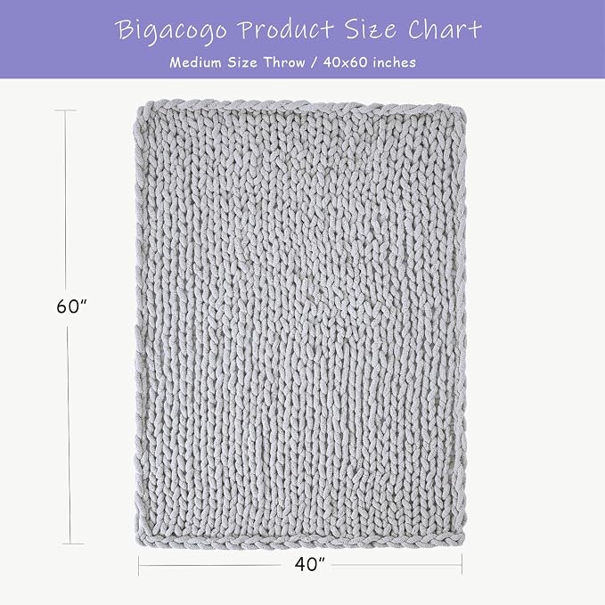 Bigacogo Chunky Knit Throw Blanket - Image 2