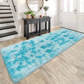 Tie-Dyed Sky Blue 3x10 Machine Washable Runner Rugs by JiaoBaba
