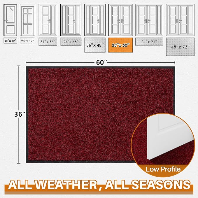 Mibao Front Door Mat, Dirt Trapper Welcome Mat - Image 2