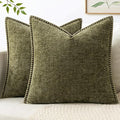 MIULEE Decorative Couch Throw Pillow Covers 16x16 Inch Olive Green 2 Pack | by MIULEE