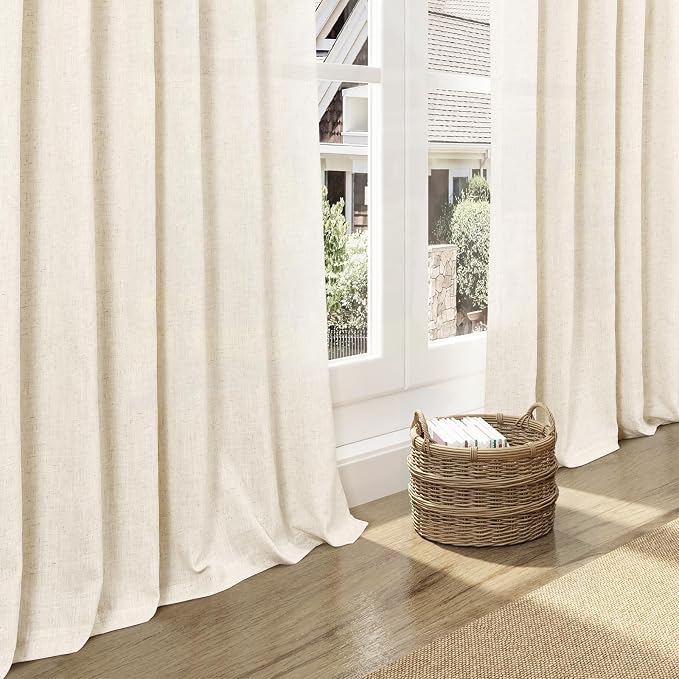 Extra Long Warm Beige Linen Curtains 120 Inch - Image 5