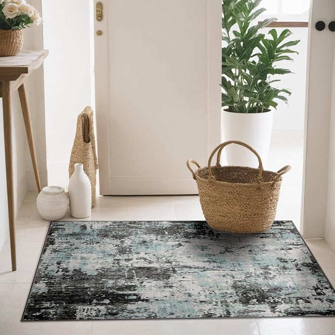 Washable Area Rugs 2'x3' Non-Slip Modern Abstract Soft - Image 3