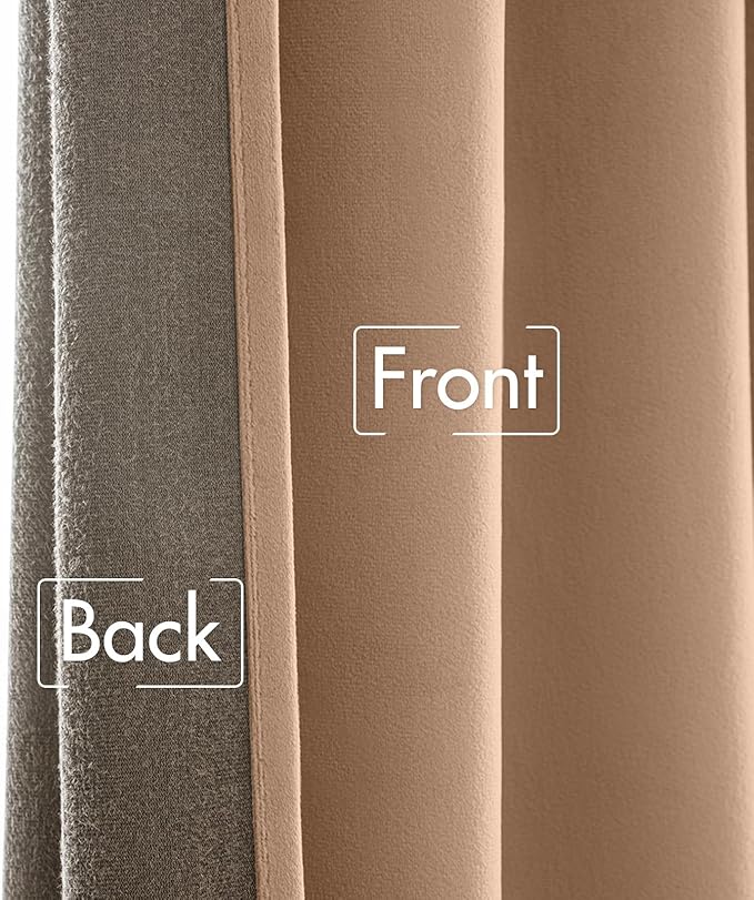 MIULEE Blush Beige Velvet Curtains 84 inches - Image 6