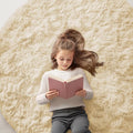 OLANLY Cream Round Rugs for Bedroom by OLANLY