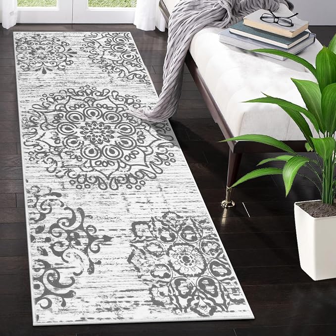 HEBE Hallway Runner Rug 2'x5' Washable Vintage Distressed Area Rugs Non Slip - Image 7