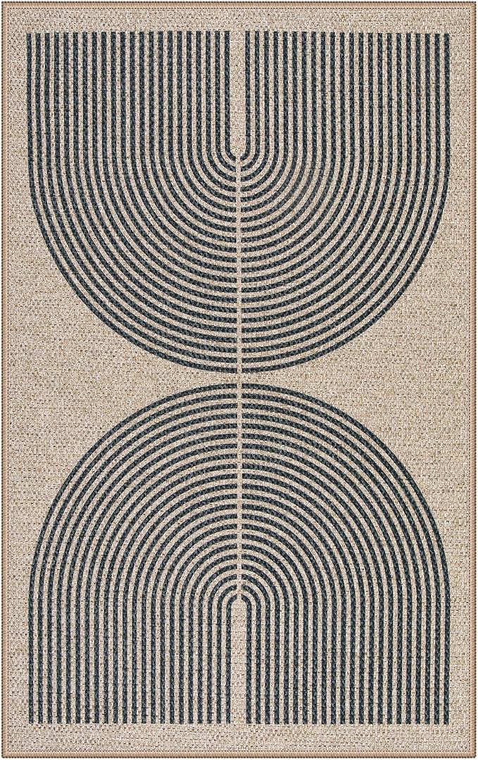 Lahome Enfys Rainbow Easy Jute Rug, Farmhouse Nature Washable Non Shedding Low - Image 7