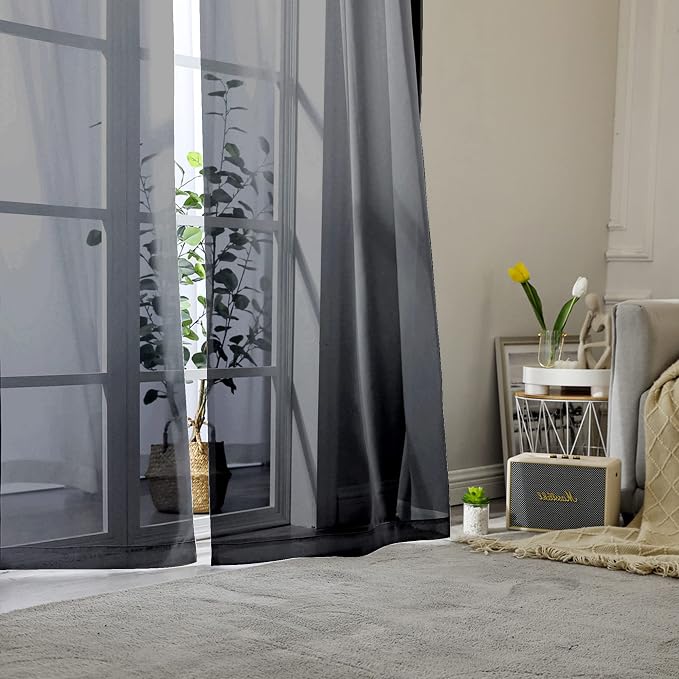 Aiyufeng Long Sheer Black Curtains - Image 8