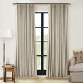 Burlywood Birch 100% Blackout Pinch Pleated Linen Curtains 96 Inches Long | by Twodrapes