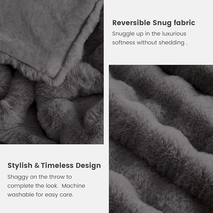 Cozy Bliss Faux Fur Bubble Throw - Image 5
