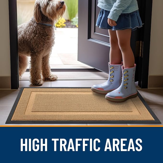 OLANLY Front Door Mat Outside 47x17, All-Season Heavy-Duty Rubber Doormat | - Image 6