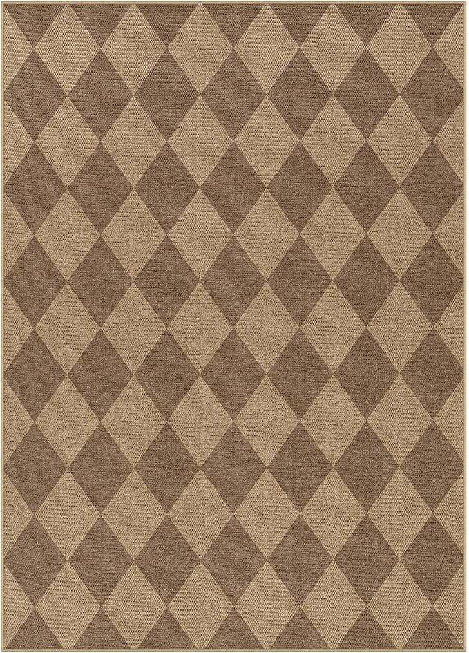 Lahome Checkered Easy Jute Indoor Outdoor Rug, 5x7 Area Rugs - Image 7