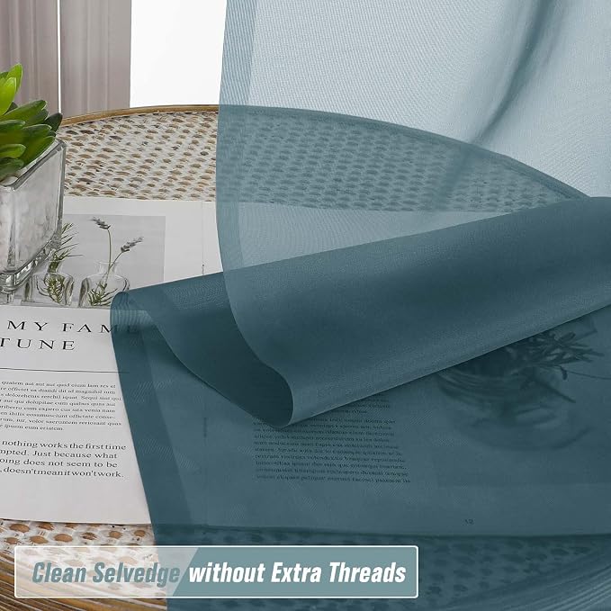 Small Sheer Curtains Tier 24 Inches Length 2 Pieces, Light Filtering Cafe - Image 5