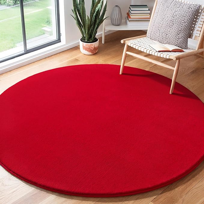Amearea Red Round Area Rugs 5ft Washable Circle Rugs by AmeareaDirect