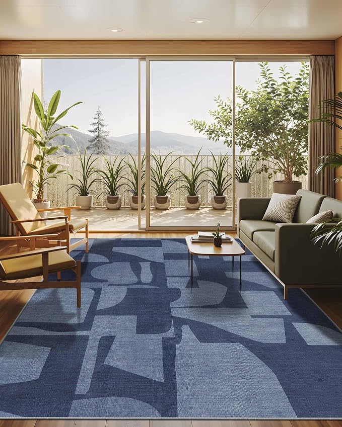 Latte&Fog 8x10 Area Rugs for Living Room, Large Modern Abstract Washable Rug by LatteFog