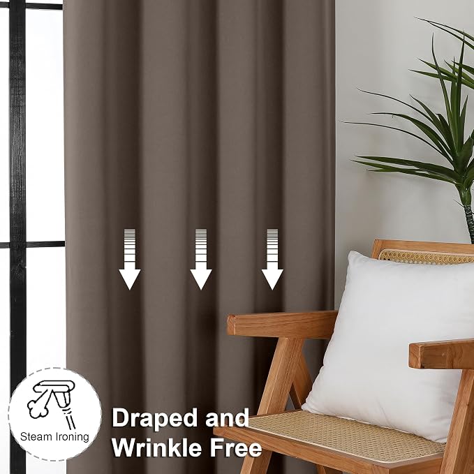Simplebrand Ava Brown Short Blackout Curtains - Image 7