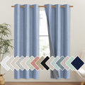 NICETOWN Stone Blue Vintage Linen 100% Blackout Curtains by NICETOWN