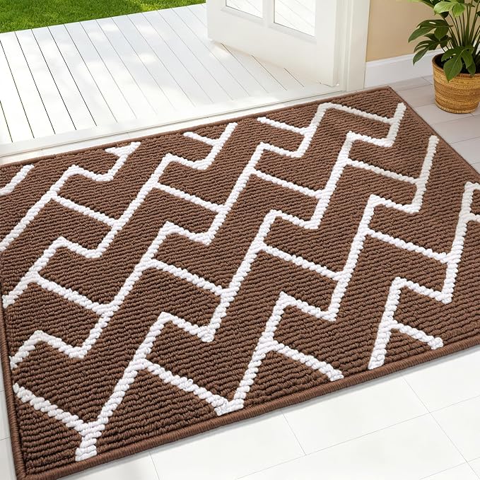 OLANLY Front Door Mat, Non-Slip Rubber Backing, Dirt Resistant and Absorbent by OLANLY