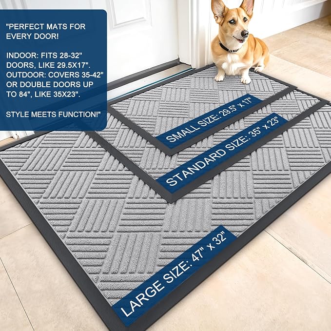 OLANLY Front Door Mat Outside Entrance, Waterproof Heavy-Duty Doormat | 29.5x17 - Image 3