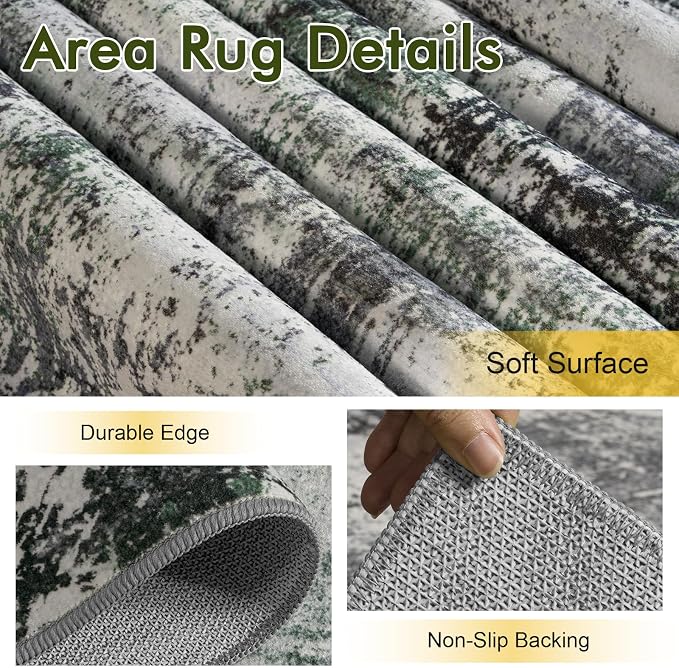 4x6 Ft Area Rugs for Living Room, Soft Non-Slip Washable Rugs Modern Abstract - Image 6