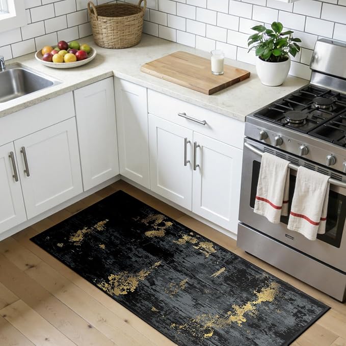Washable Area Rugs 2'x5' Non-Slip Modern Abstract Soft - Image 2