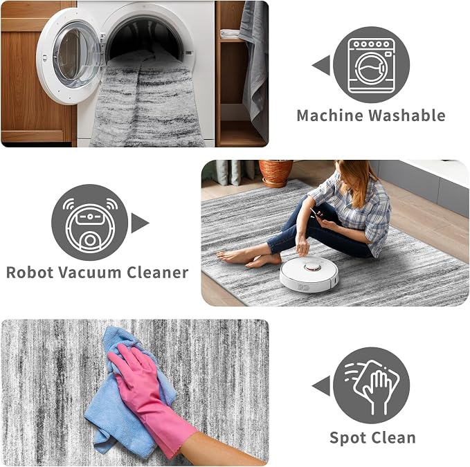 3x8 Washable Runner Rug for Family: Easy-to-Clean Runners for Hallway Entryway - Image 4