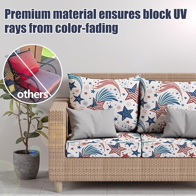 8Pcs Stretch Patio Cushion Covers, Outdoor Couch & Sofa Replacement Slipcovers - Image 3