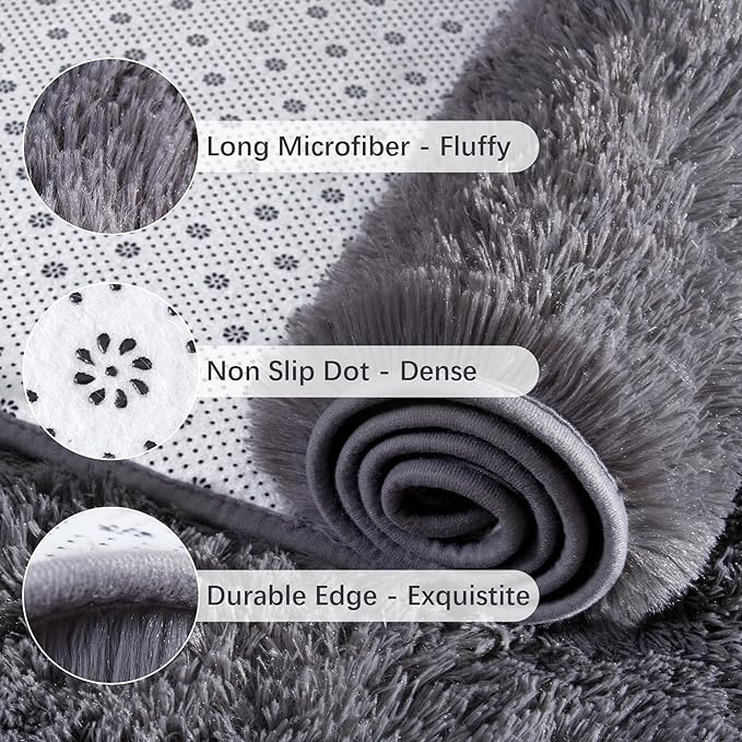 Chicrug Soft Runner Rugs for Bedroom Living Room Plush Fluffy Rugs 2x6 Feet - Image 6