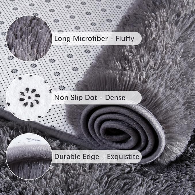 Chicrug Soft Runner Rugs for Bedroom Living Room Plush Fluffy Rug 2x4 Feet - Image 6