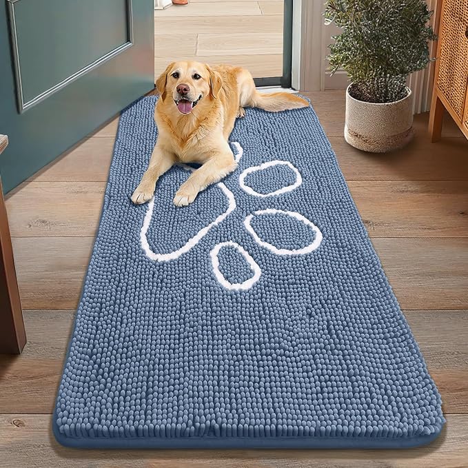 Smiry Dog Door Mat for Muddy Paws, Absorbent Dirt Trapper Non Slip Quick Dry by Smiry