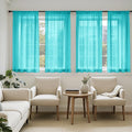 MIULEE Turquoise Sheer Curtains 63 Inches Long, 4 Panels Set, Light Filtering by MIULEE