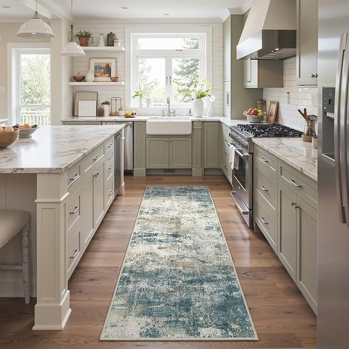 BEIMO Runner Rug for Hallway Kitchen, Soft Modern Abstract Throw Rugs, Low Pile by BEIMO