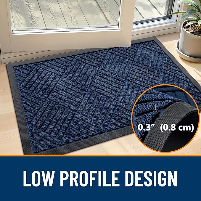 OLANLY Front Door Mat Outside Entrance 47x23, Heavy Duty Sturdy Natural Rubber - Image 4
