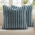 decorUhome Fall Faux Fur Throw Pillow Covers 22x22 Set of 2 Blue Grey | by decorUhome