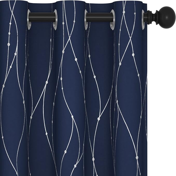 Deconovo Navy Blue Curtains, 42 x 84 Inch, Thermal Insulated Soundproof Privacy by Deconovo