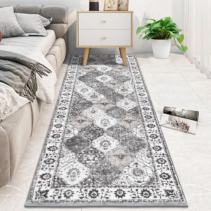 HEBE Hallway Runner Rug 2'x6' Washable Vintage Distressed Area Rugs Non Slip - Image 6