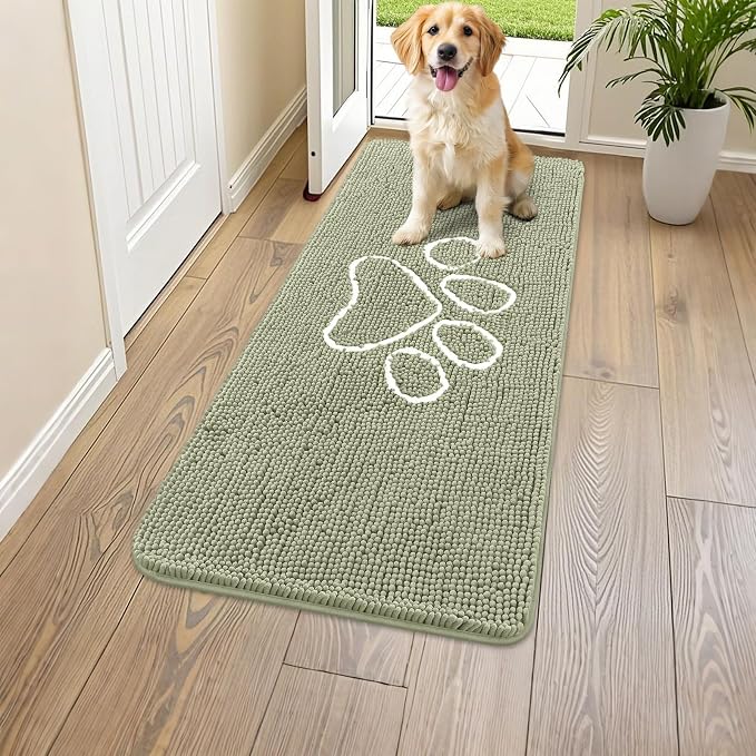 Smiry Dog Door Mat for Muddy Paws, Absorbent Dirt Trapper Non Slip Quick Dry by Smiry