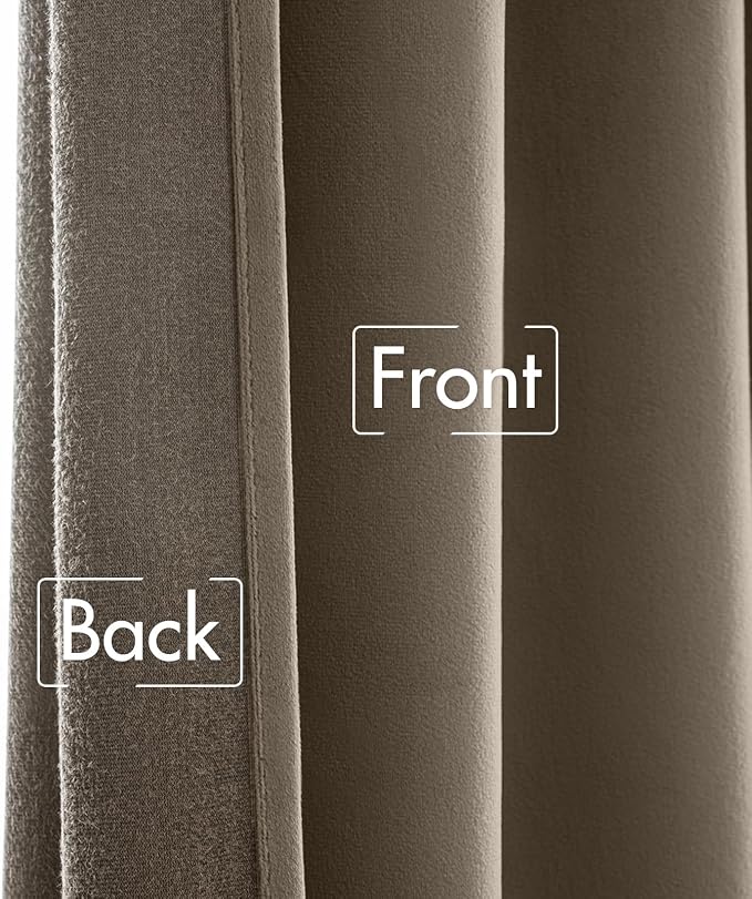 MIULEE Taupe Velvet Curtains 108 inches - Image 6