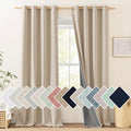 NICETOWN Full Blackout Oatmeal Linen Curtains 102" Length by NICETOWN