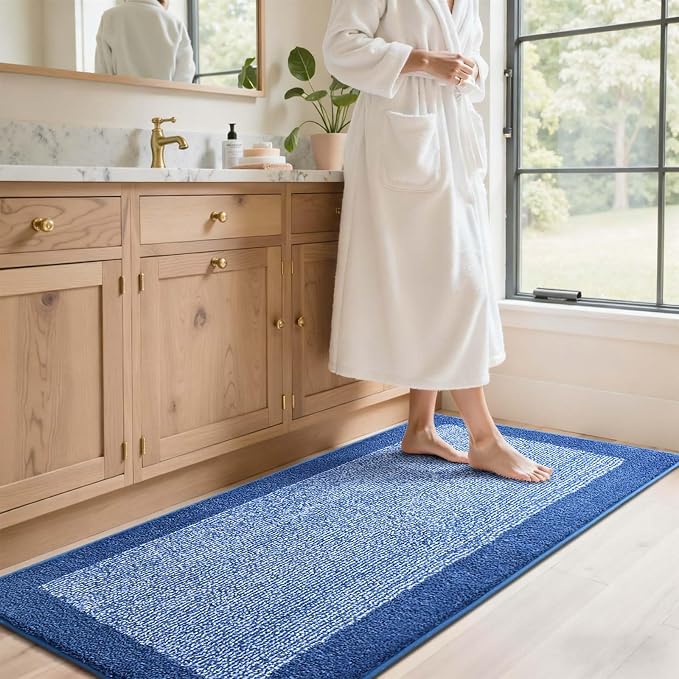 60x24 Long Bathroom Rugs Washable Non Slip, Soft Absorbent Quick Dry Mats - Image 3