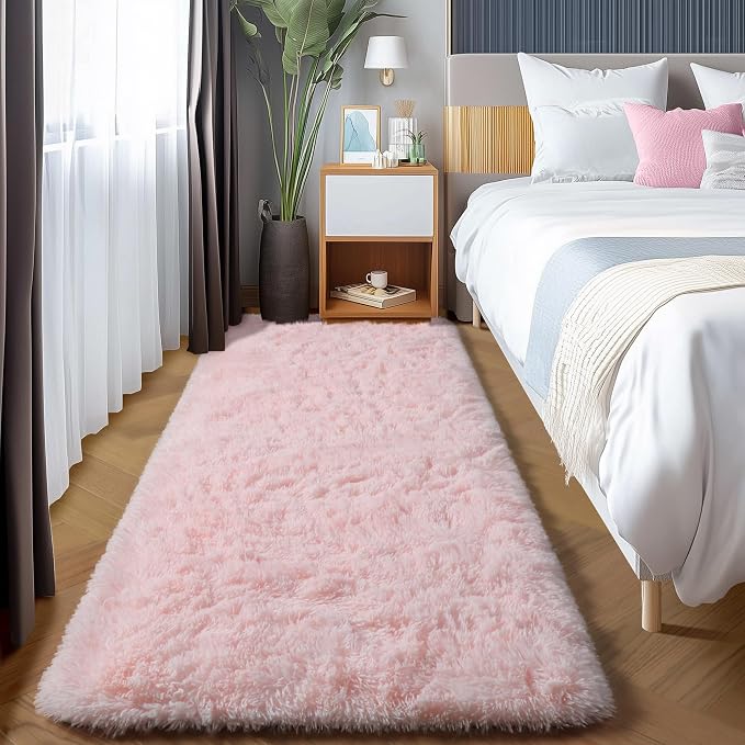 ONASAR Pink Runner Rugs for Bedroom Living Room, 2x6 Bedside Hallway Fluffy - Image 2