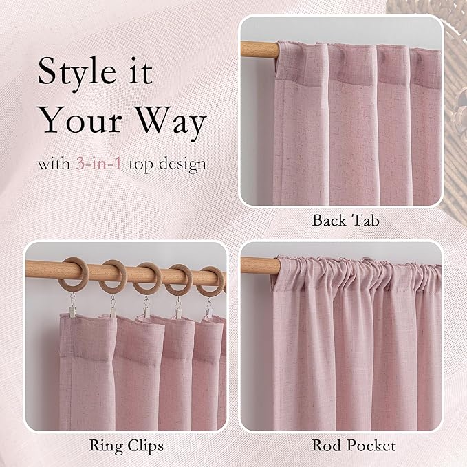 MYSKY HOME Extra Long Country Curtains - Image 4