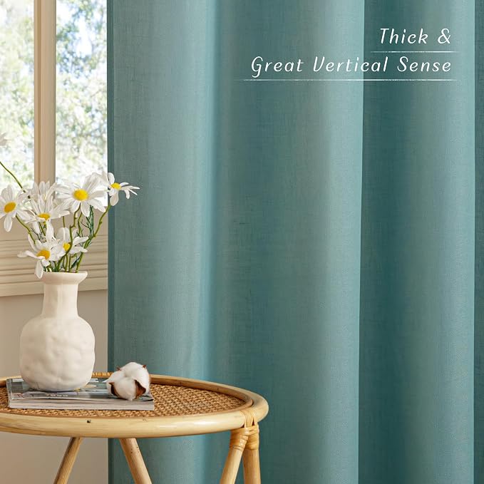 NICETOWN Greyish Blue Linen Curtains - Image 3