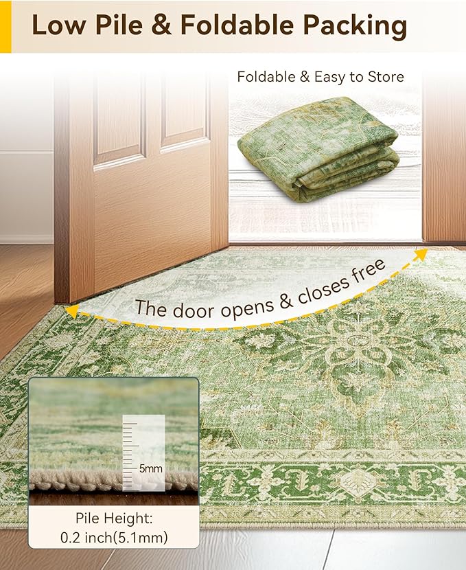 Area Rugs 2'x5' Runner Rug Non Slip Washable - Image 6
